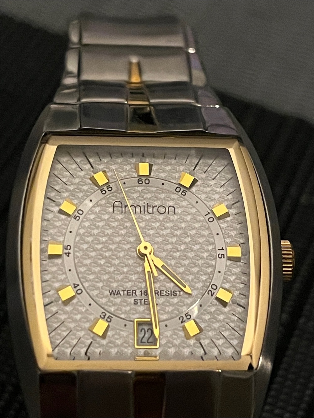 Armitron Two-Tone Silver Dial Watch with Gold Accents